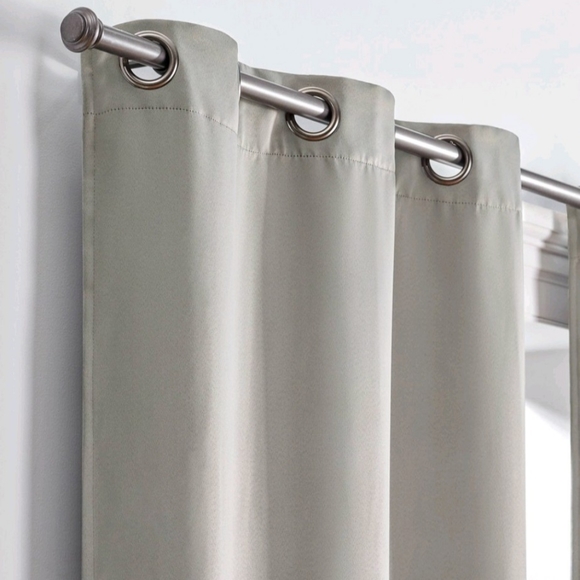 Eclipse Blackout Shadow Window Gray Curtain Panels Size 37"in (W) X 84"in (L) - Picture 2 of 6